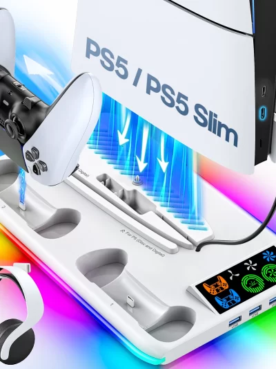 PS5 Slim Controller Charging Cooling Station